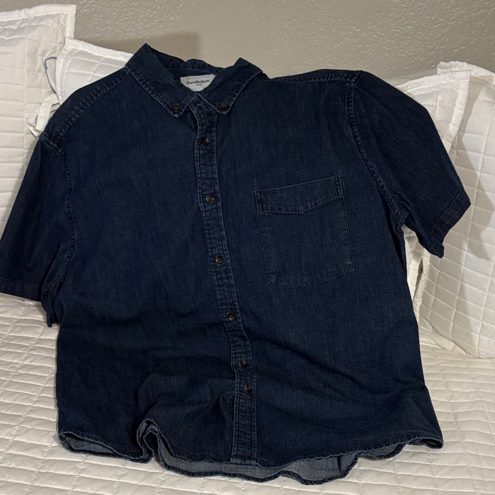Men's Dark Blue Denim Shirt
